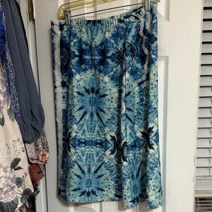 Blue Tie-Dye A-Line Women's Skirt